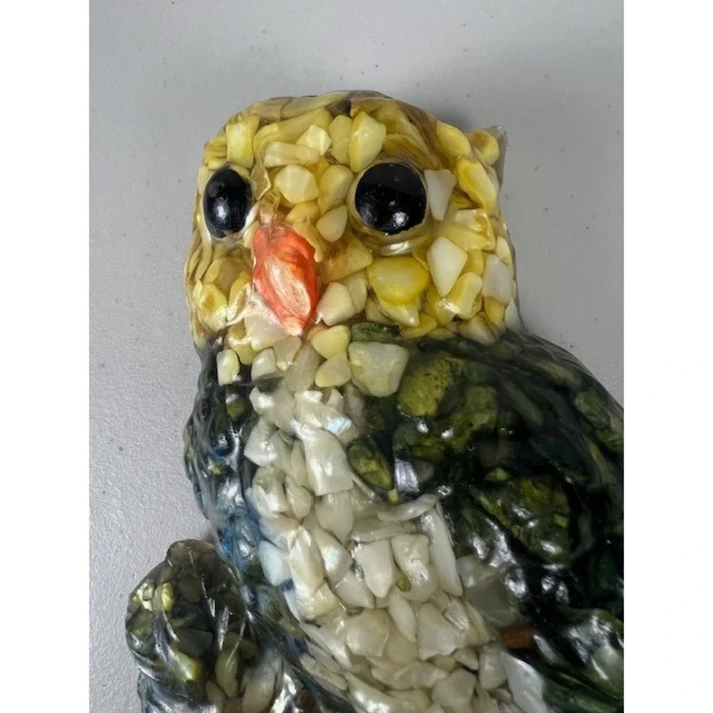 Vintage Tennessee Shell‎ Co Genuine Mother of Pearl Vomit Owl Wall Plaque